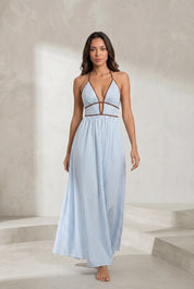 Robe longue rayée dos nu | Lounelle Paris