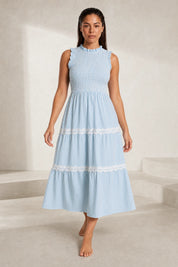 Robe longue rayée smockée | Lounelle Paris