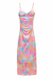 Robe midi florale à fines bretelles | Lounelle Paris
