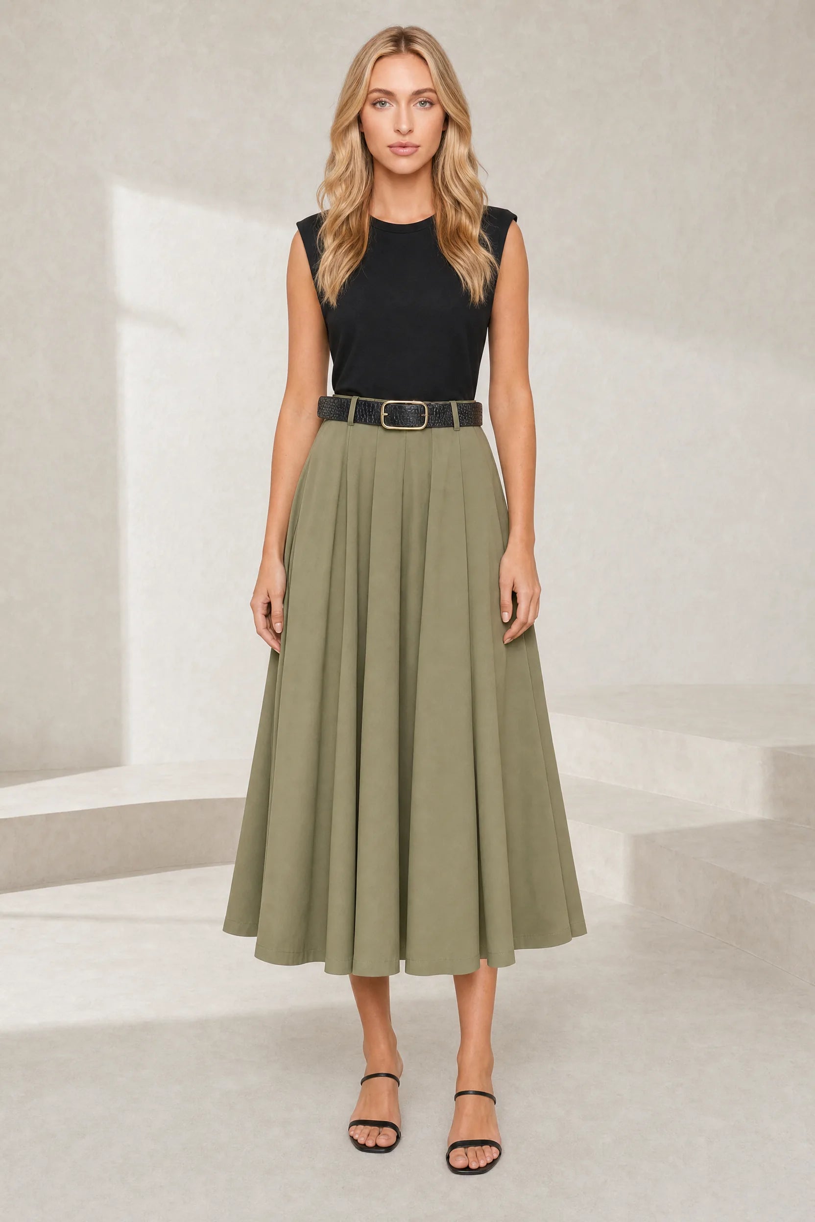 Robe noire bicolore sans manches | Lounelle Paris