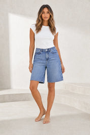 Short denim ample taille mi-haute | Lounelle Paris