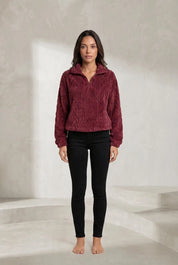 Sweat pelucheux col montant zippé | Lounelle Paris