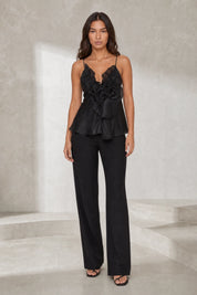 Top à bretelles à volants et fleur | Lounelle Paris
